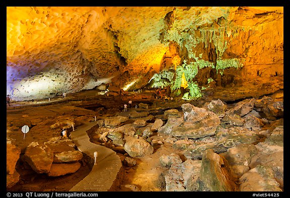 Pathway, Sung Sot (Surprise) Cave. Halong Bay, Vietnam (color)