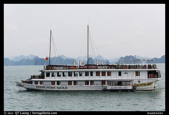 Indochina Sails tour boat. Halong Bay, Vietnam (color)