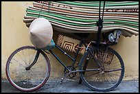 Bicycle loaded with mats, old quarter. Hanoi, Vietnam ( color)
