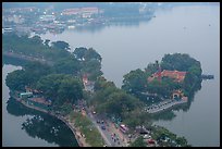 West Lake and pagoda from above. Hanoi, Vietnam ( color)
