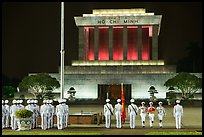Flag folding ceremony, Ho Chi Minh Mausoleum. Hanoi, Vietnam (color)