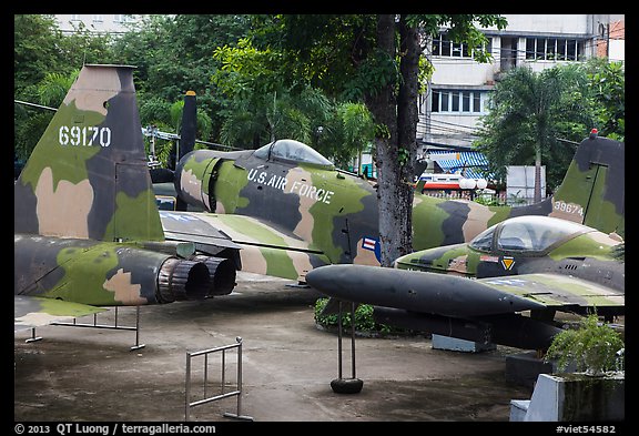 Fighter jets, War Remnants Museum, district 3. Ho Chi Minh City, Vietnam