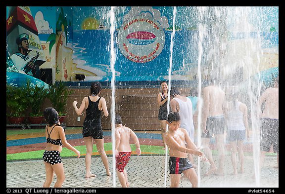Group playing in water, Dam Sen Water Park, district 11. Ho Chi Minh City, Vietnam