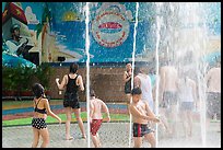 Group playing in water, Dam Sen Water Park, district 11. Ho Chi Minh City, Vietnam (color)