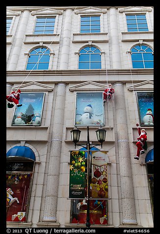 Department store with holiday decorations. Ho Chi Minh City, Vietnam