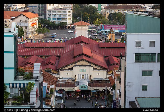 Ben Thanh covered market from above. Ho Chi Minh City, Vietnam (color)