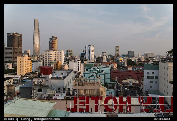 Rooftop view of Saigon skyline. Ho Chi Minh City, Vietnam