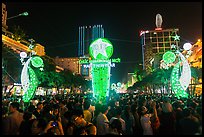 Crowds on Nguyen Hue boulevard on New Year eve. Ho Chi Minh City, Vietnam (color)