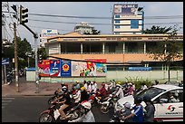 Traffic waiting at intersection. Ho Chi Minh City, Vietnam (color)