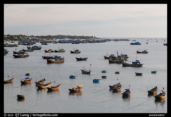 Fishing fleet and village. Mui Ne, Vietnam