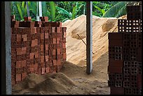 Bricks and rice hulk. Mekong Delta, Vietnam ( color)