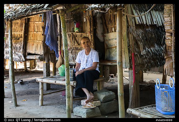 Woman at retreat hut, Hang Pagoda. Tra Vinh, Vietnam