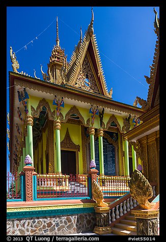 Khmer pagoda. Tra Vinh, Vietnam (color)