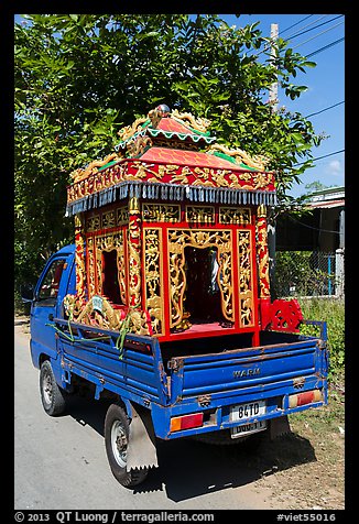 Funeral vehicle. Tra Vinh, Vietnam (color)