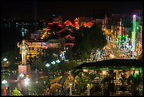 Mekong River waterfront at night from above. Can Tho, Vietnam (color)