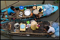 Two fishing sampans side-by-side seen from above. Can Tho, Vietnam ( color)