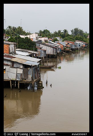 Stilt houses. Mekong Delta, Vietnam (color)