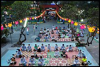 Worshippers from above, Viet Nam Quoc Tu pagoda, District 10. Ho Chi Minh City, Vietnam ( color)