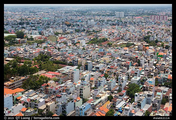 Aerial view of suburbs. Ho Chi Minh City, Vietnam (color)