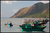 Fishing boats and hills, Con Son. Con Dao Islands, Vietnam ( color)