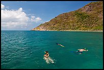 Snorklers near Bay Canh Island, Con Dao National Park. Con Dao Islands, Vietnam ( color)