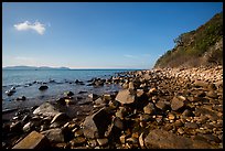 Rocky coastline, Bay Canh Island, Con Dao National Park. Con Dao Islands, Vietnam ( color)