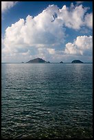 Con Son Bay with islets and clouds. Con Dao Islands, Vietnam ( color)