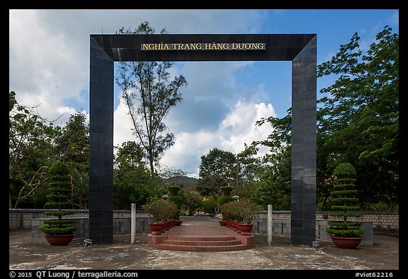 Monumental gate to Hang Duong Cemetery. Con Dao Islands, Vietnam