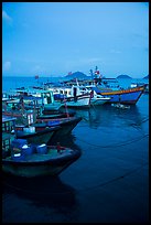 Fishing boats at dusk, Con Son. Con Dao Islands, Vietnam ( color)