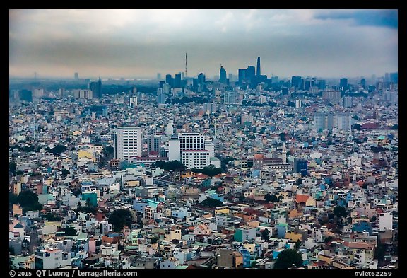 Aerial view of city skyline. Ho Chi Minh City, Vietnam