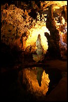 Cave formations reflected in a pond, lower cave, Phong Nha Cave. Vietnam (color)