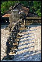 Row of statues and in Khai Dinh Mausoleum. Hue, Vietnam