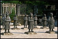 Statues of Mandarins in Khai Dinh Mausoleum. Hue, Vietnam ( color)