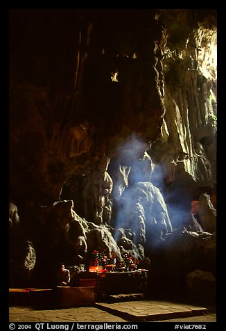 Altar in Tam Thanh Cave. Lang Son, Northest Vietnam