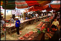 Meat for sale, That Khe market. Northest Vietnam (color)