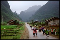 Children returning from school, Ma Phuoc Pass area. Northeast Vietnam ( color)