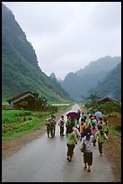 Children returning from school, Ma Phuoc Pass area. Northeast Vietnam (color)