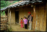 Family outside their home. Northeast Vietnam (color)