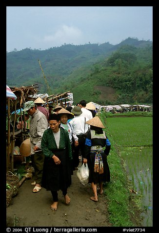 Outdoor Market set in the fields near Ba Be Lake. Northeast Vietnam (color)
