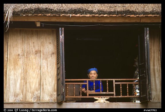 Old woman at her window, Ban Lac. Northwest Vietnam
