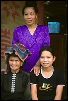 Three generations of thai women, near Son La. Northwest Vietnam (color)