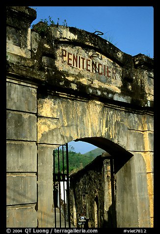 Door of the infamous colonial  prison, Son La. Northwest Vietnam