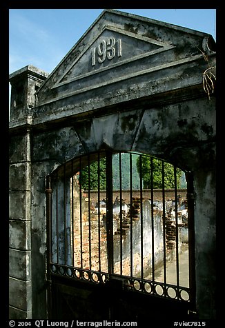 Door of the colonial jail where many political opponents were imprisoned, Son La. Northwest Vietnam (color)