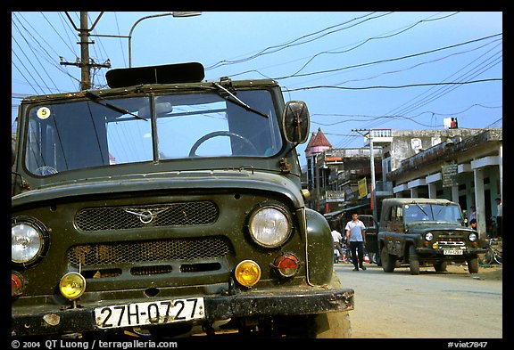 Russian Jeeps, Tam Duong. Northwest Vietnam (color)
