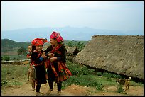 Hmong children and village, near Tam Duong. Northwest Vietnam ( color)
