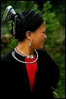 Woman of the Red Hmong ethnic group, with a helmet-like hairstyle, near Tam Duong. Northwest Vietnam ( color)
