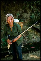 Hunter holding an old rifle, near Lai Chau. Northwest Vietnam ( color)