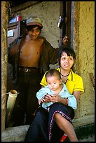 Family in a minority village, between Lai Chau and Tam Duong. Northwest Vietnam