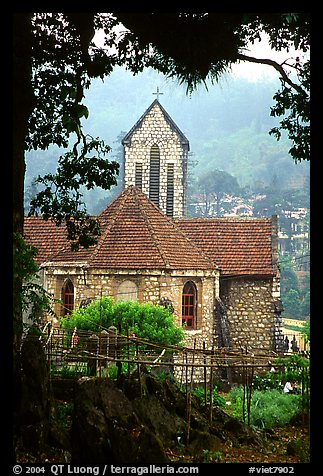 French church, Sapa. Sapa, Vietnam (color)