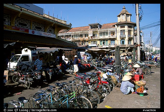 Bicycles parked near the Bin Tay market, district 6. Cholon, Ho Chi Minh City, Vietnam